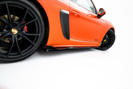 Seitenschweller Ansatz Cup Leisten V.2 für Porsche 718 Cayman GTS 982c schwarz Hochglanz