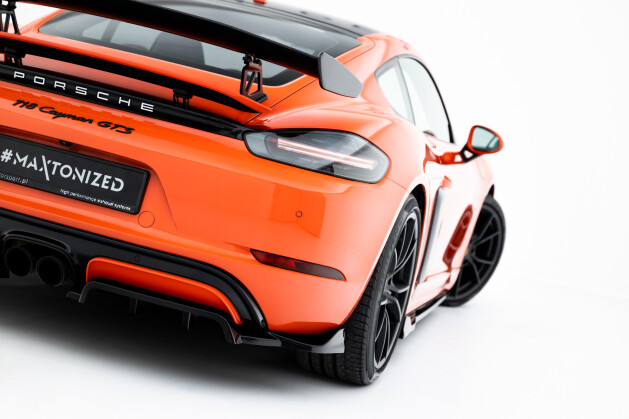 Mittlerer Cup Diffusor DTM Look Heck Ansatz für Porsche 718 Cayman GTS 982c schwarz Hochglanz