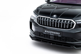 Cup Spoilerlippe Front Ansatz für Skoda Kodiaq Mk2 schwarz Hochglanz