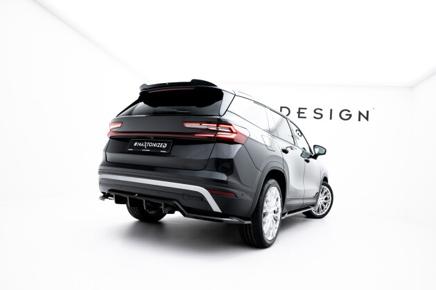 Mittlerer Cup Diffusor DTM Look Heck Ansatz für Skoda Kodiaq Mk2 schwarz Hochglanz