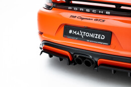Mittlerer Cup Diffusor DTM Look Heck Ansatz passend für Porsche 718 Cayman GTS 982c schwarz Hochglanz