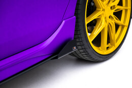 Street Pro Seitenschweller Ansatz Cup Leisten + Flaps für VW Golf R Mk8 / Mk8 Facelift schwarz Hochglanz