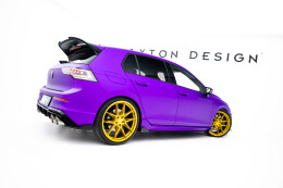 Street Pro Seitenschweller Ansatz Cup Leisten + Flaps für VW Golf R Mk8 / Mk8 Facelift schwarz Hochglanz