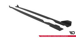 Street Pro Seitenschweller Ansatz Cup Leisten + Flaps für VW Golf R Mk8 / Mk8 Facelift schwarz Hochglanz