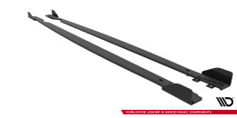 Street Pro Seitenschweller Ansatz Cup Leisten + Flaps für VW Golf R Mk8 / Mk8 Facelift schwarz Hochglanz
