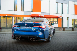 Heck Ansatz Flaps Diffusor V.2 für BMW M4 G82 / G82 Facelift schwarz Hochglanz