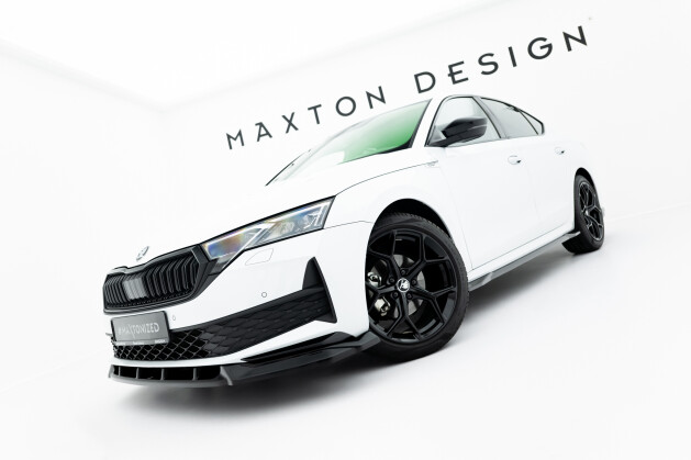 Cup Spoilerlippe Front Ansatz passend für Skoda Octavia Sportline Liftback / Combi Mk4 Facelift schwarz Hochglanz