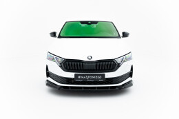 Cup Spoilerlippe Front Ansatz für Skoda Octavia Sportline Liftback / Combi Mk4 Facelift schwarz Hochglanz