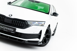 Cup Spoilerlippe Front Ansatz für Skoda Octavia Sportline Liftback / Combi Mk4 Facelift schwarz Hochglanz