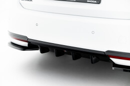 Heck Ansatz Diffusor für Skoda Octavia Sportline Liftback / Combi Mk4 Facelift schwarz Hochglanz