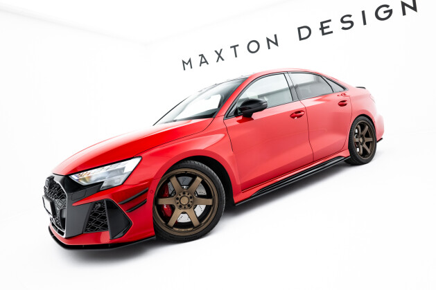 Street Pro Seitenschweller Ansatz Cup Leisten für Audi RS3 Limousine 8Y Facelift rot