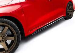 Street Pro Seitenschweller Ansatz Cup Leisten + Flaps für Audi RS3 Limousine 8Y Facelift schwarz + Flaps Hochglanz