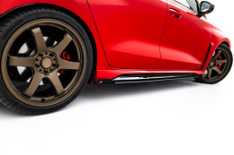 Street Pro Seitenschweller Ansatz Cup Leisten + Flaps für Audi RS3 Limousine 8Y Facelift schwarz + Flaps Hochglanz