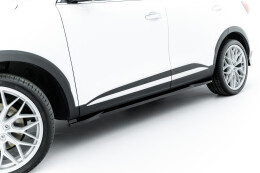 Seitenschweller Ansatz Cup Leisten für MG HS Mk1 Facelift schwarz Hochglanz