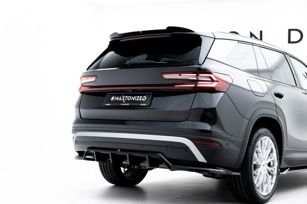 Heck Spoiler Aufsatz Abrisskante für Skoda Kodiaq Mk2 schwarz Hochglanz
