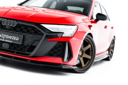 Cup Spoilerlippe Front Ansatz V.1 für Audi RS3 Limousine 8Y Facelift schwarz Hochglanz