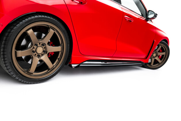 Seitenschweller Ansatz Cup Leisten V.1 passend für Audi RS3 Limousine 8Y / 8Y Facelift schwarz Hochglanz