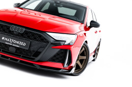 Cup Spoilerlippe Front Ansatz V.3 für Audi RS3 Limousine 8Y Facelift schwarz Hochglanz