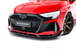Cup Spoilerlippe Front Ansatz V.3 für Audi RS3 Limousine 8Y Facelift schwarz Hochglanz