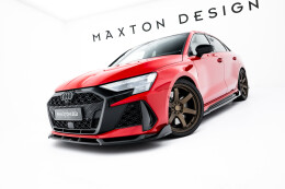 Cup Spoilerlippe Front Ansatz V.3 passend für Audi RS3 Limousine 8Y Facelift schwarz Hochglanz