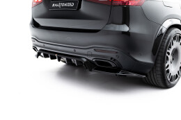 Mittlerer Cup Diffusor DTM Look Heck Ansatz passend für Mercedes-Benz GLS AMG-Line X167 Facelift schwarz Hochglanz
