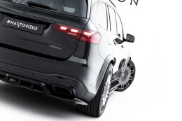 Mittlerer Cup Diffusor DTM Look Heck Ansatz passend für Mercedes-Benz GLS AMG-Line X167 Facelift schwarz Hochglanz