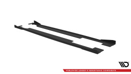 Street Pro Seitenschweller Ansatz Cup Leisten + Flaps für Audi A7 RS7 Look C7 schwarz Hochglanz
