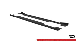 Street Pro Seitenschweller Ansatz Cup Leisten + Flaps für Audi A7 RS7 Look C7 schwarz Hochglanz