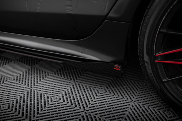 Seitenschweller Flaps für Audi A7 RS7 Look C7 schwarz Hochglanz