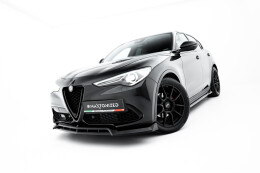 Cup Spoilerlippe Front Ansatz V.3 für Alfa Romeo Stelvio Mk1 schwarz Hochglanz
