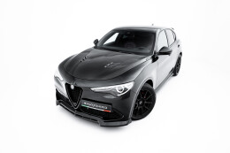 Street+ Spoilerlippe Front Ansatz V.3 passend für Alfa Romeo Stelvio Mk1 schwarz Hochglanz