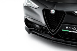 Street+ Spoilerlippe Front Ansatz V.3 passend für Alfa Romeo Stelvio Mk1 schwarz Hochglanz