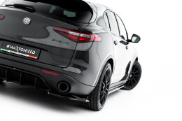 Heck Ansatz Flaps Diffusor V.2 für Alfa Romeo Stelvio Mk1 schwarz Hochglanz