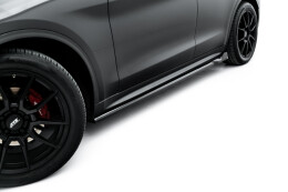 Seitenschweller Ansatz Cup Leisten V.2 für Alfa Romeo Stelvio Mk1 schwarz Hochglanz
