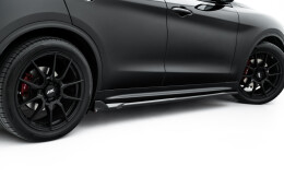 Seitenschweller Ansatz Cup Leisten V.2 für Alfa Romeo Stelvio Mk1 schwarz Hochglanz
