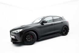 Seitenschweller Ansatz Cup Leisten V.2 passend für Alfa Romeo Stelvio Mk1 schwarz Hochglanz