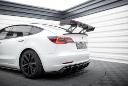 Carbon Heck Spoiler Heckflügel Standfuß Innen + LED für Tesla Model 3
