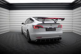 Carbon Heck Spoiler Heckflügel Standfuß Innen + LED für Tesla Model 3