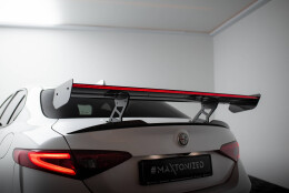 Carbon Heck Spoiler Heckflügel Standfuß Innen + LED für Alfa Romeo Giulia Quadrifoglio