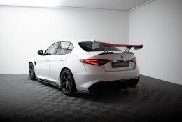 Carbon Heck Spoiler Heckflügel Standfuß Innen + LED für Alfa Romeo Giulia Quadrifoglio