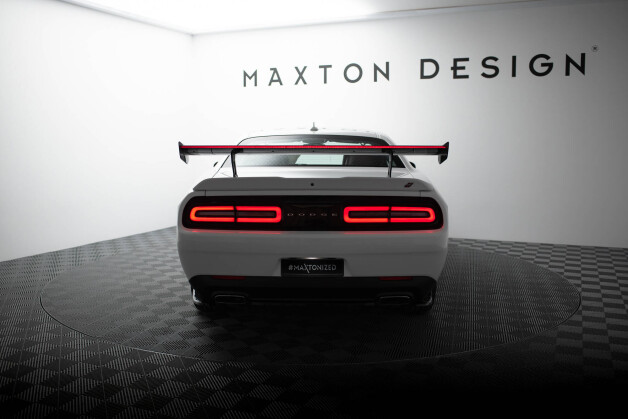 Carbon Heck Spoiler Heckflügel Standfuß Innen + LED für Dodge Challenger Mk3