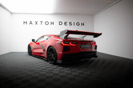 Carbon Heck Spoiler Heckflügel Standfuß Innen + LED für Chevrolet Corvette C8