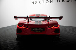 Carbon Heck Spoiler Heckflügel Standfuß Innen + LED für Chevrolet Corvette C8