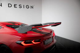 Carbon Heck Spoiler Heckflügel Standfuß Innen + LED für Chevrolet Corvette C8