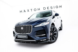 Cup Spoilerlippe Front Ansatz für Jaguar F-Pace R-Sport Mk1 Facelift schwarz Hochglanz