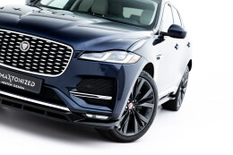 Cup Spoilerlippe Front Ansatz für Jaguar F-Pace R-Sport Mk1 Facelift schwarz Hochglanz