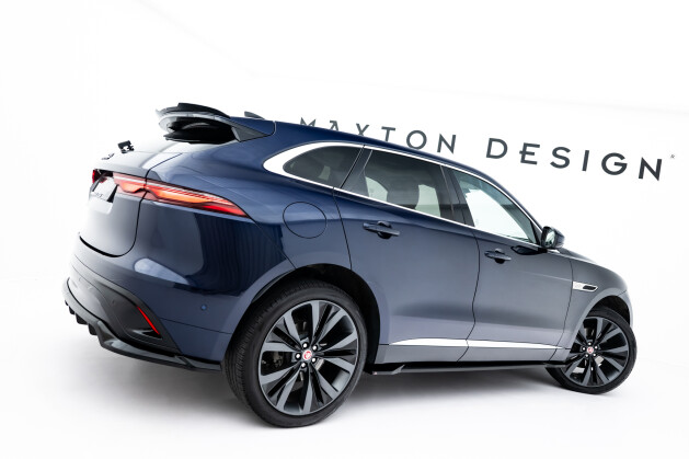 Mittlerer Cup Diffusor DTM Look Heck Ansatz für Jaguar F-Pace R-Sport Mk1 Facelift schwarz Hochglanz
