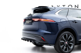 Mittlerer Cup Diffusor DTM Look Heck Ansatz für Jaguar F-Pace R-Sport Mk1 Facelift schwarz Hochglanz