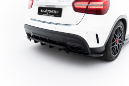Street+ Mittlerer Diffusor RACE Heck Ansatz passend für Mercedes GLA 45 AMG X156 FL schwarz Hochglanz