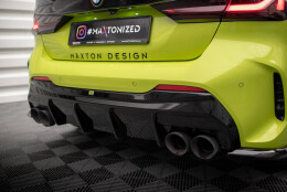 Heck Ansatz Diffusor V.3 + Milltek Sport Auspuff für BMW 1er F40 M135i schwarz Hochglanz - Endrohre Poliert